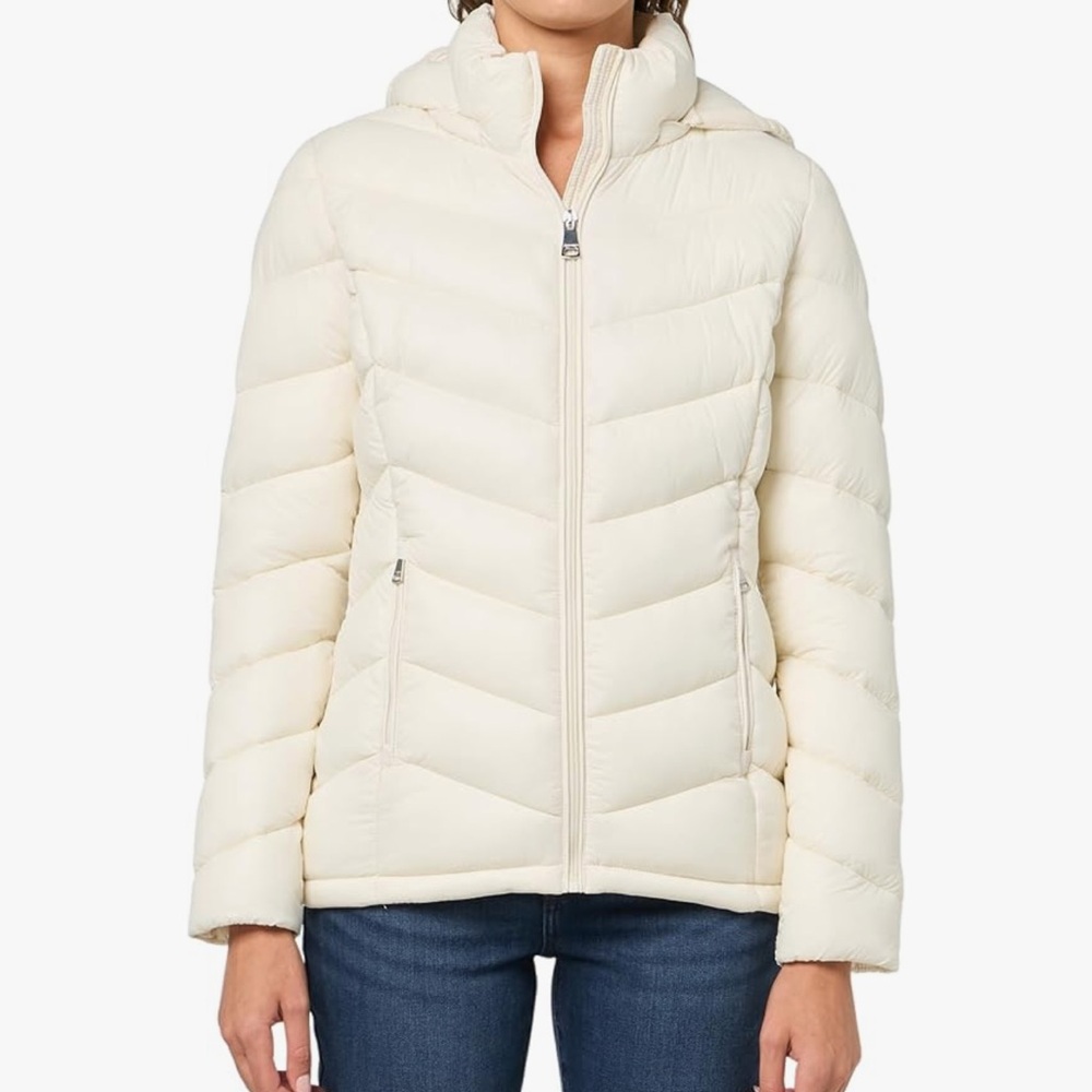 Calvin Klein Cream Puffer Jacket with Hood NWOT